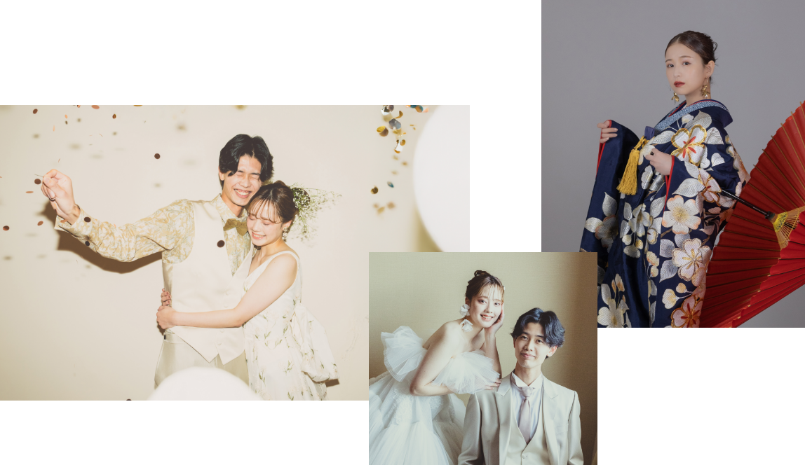 3組のフォトウエディング実例写真
